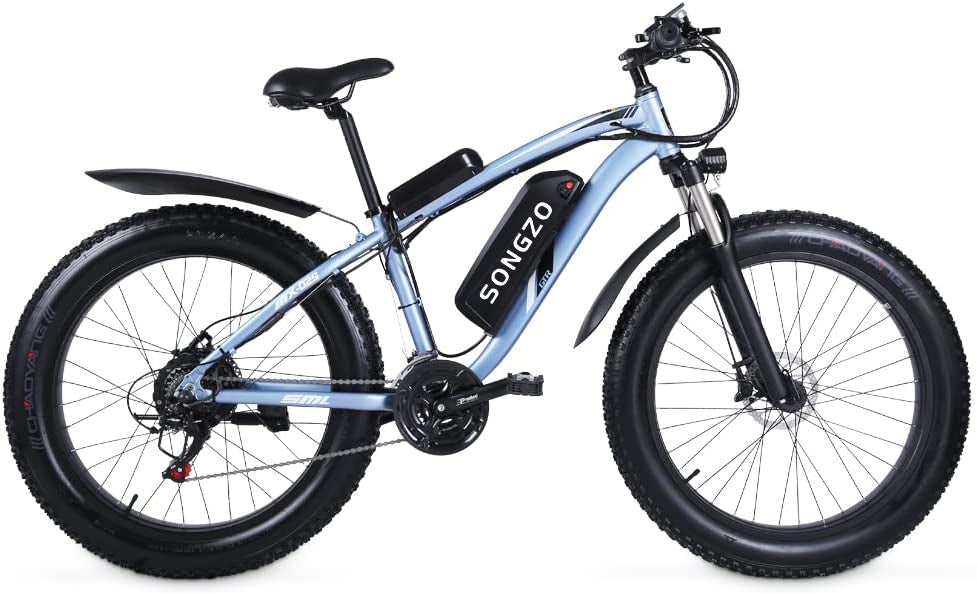 Bicicleta eléctrica Songzo MX02S Fat Tire 1000W con batería de 48V 17Ah 